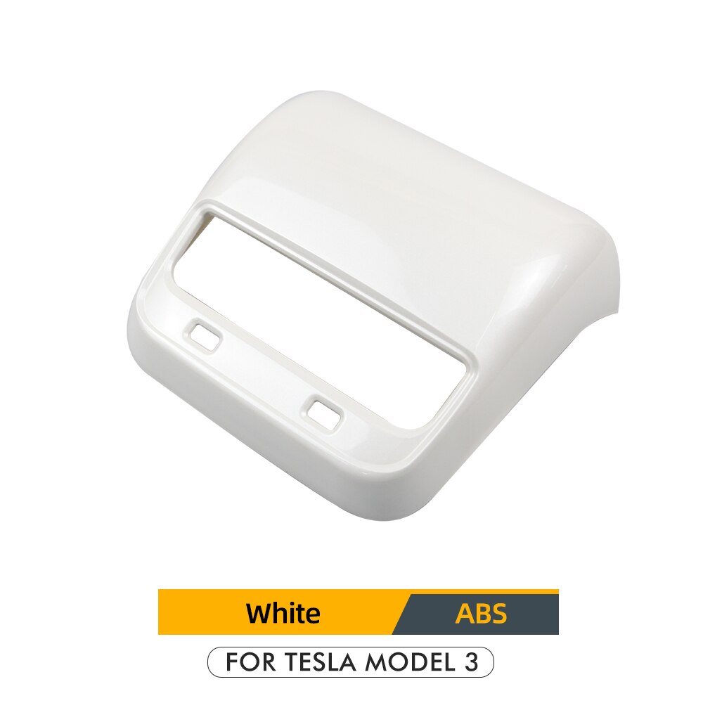 Model3 Car Rear Air Vents Outlet Cover Trim For Tesla Model 3 Accessories Carbon Fiber Parts Model 3 Tesla Model Three: White