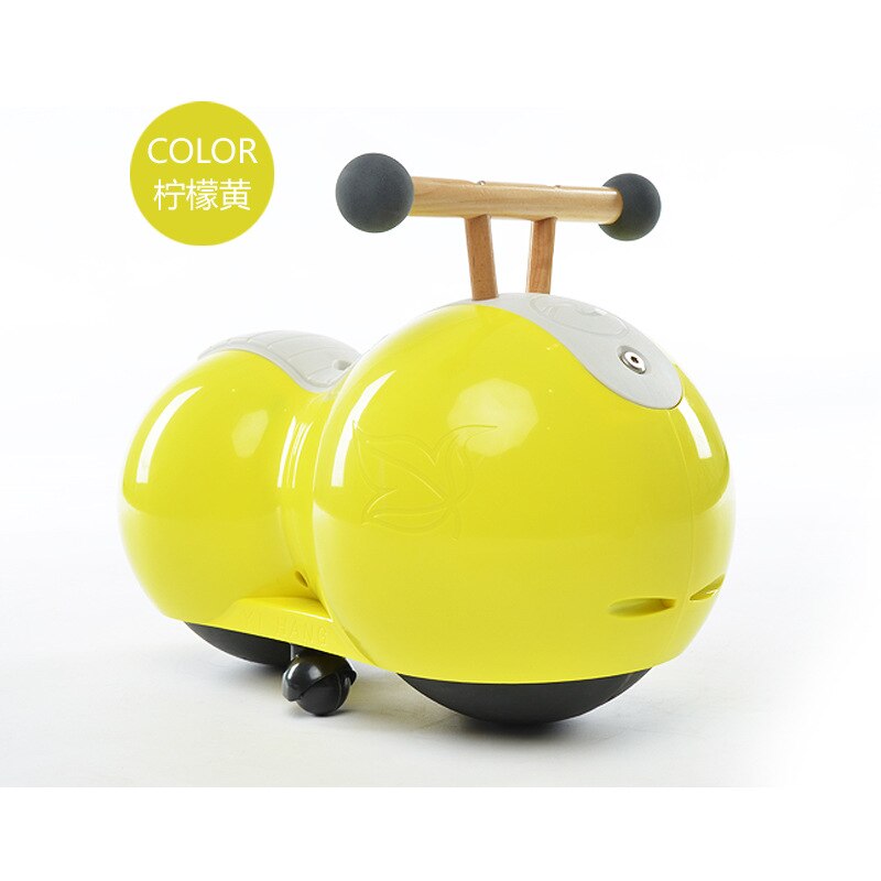 Baby Swing Car Silent Wheel Baby Walker Baby Scooter Peanut Gourd Car Kids Scooter Baby Ride on Car: Yellow