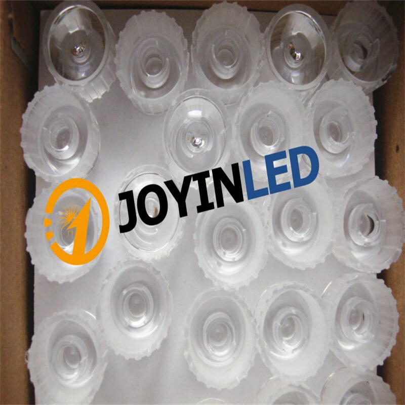 200 stuks lichtdoorlatendheid 92%  diameter 20mm waterdichte pmma led-lens 30/45/60 graden optische verlichting bolle lens met houder