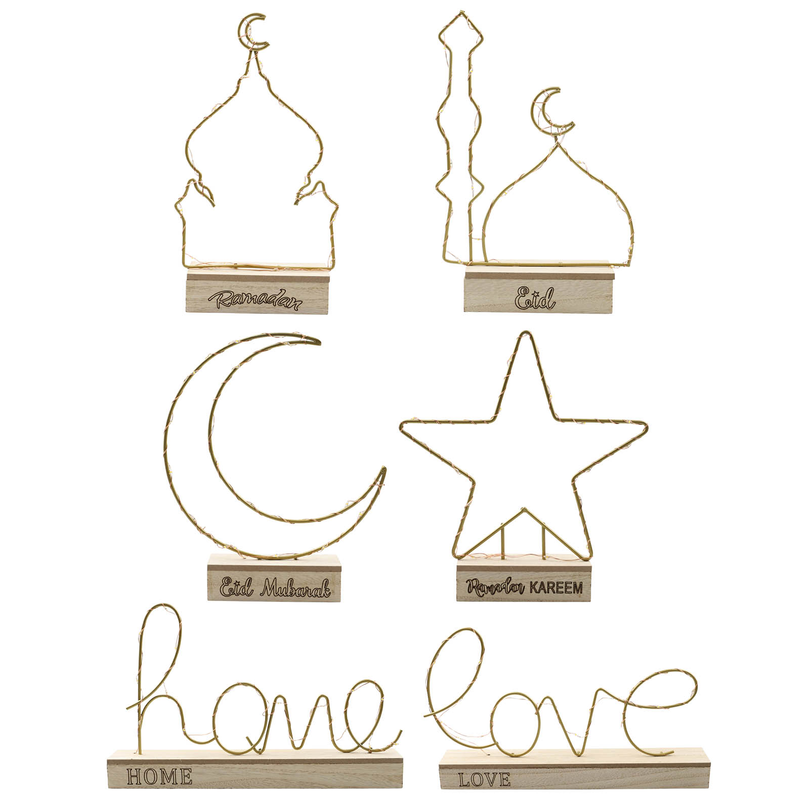 1pc EID Mubarak Hollow Wooden Ornament Star Moon Hanging Pendant With String For Muslim Ramadan Kareem Home Party Decoration