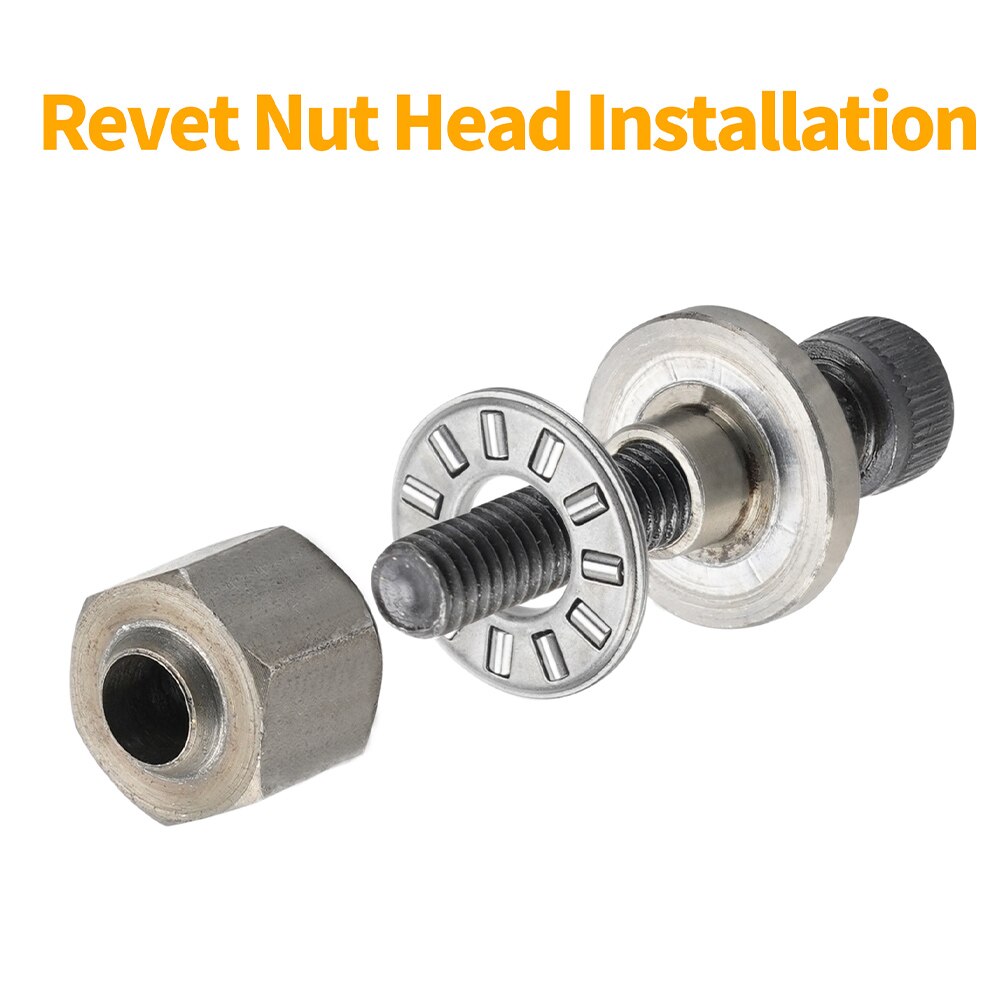 36pcs Rivet Nut Head Kit Iron Galvanized Hand Rivet Head Set with M3/M4/M5/M6/M8/M10 M3-M10 Nuts Assortment Simple Installation