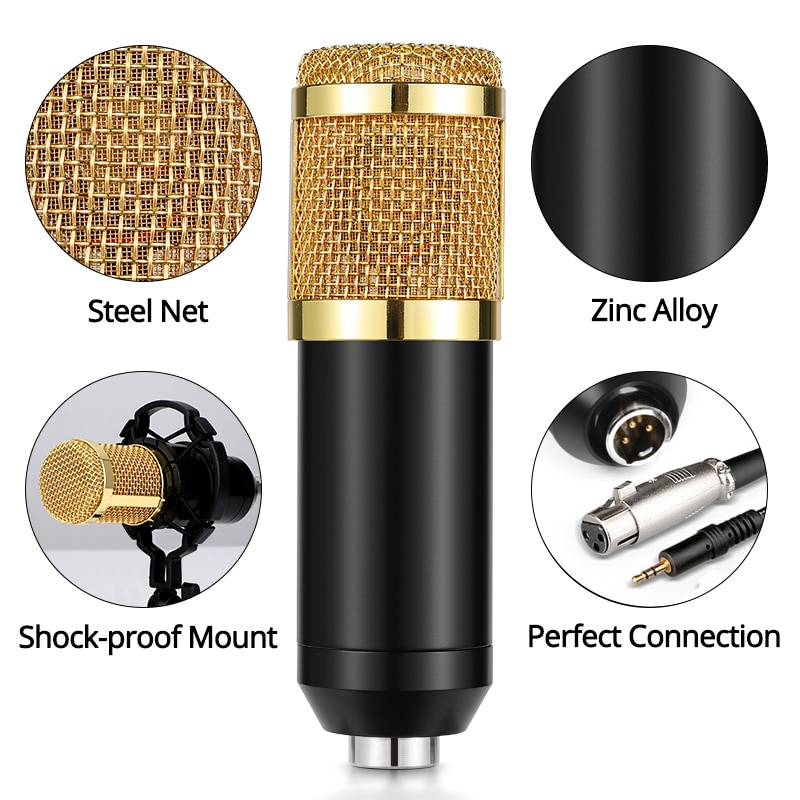SAMTIAN microphone BM 800 mic studio microphone condenser Stand Vocal Record KTV Karaoke Microphone For PC Computer