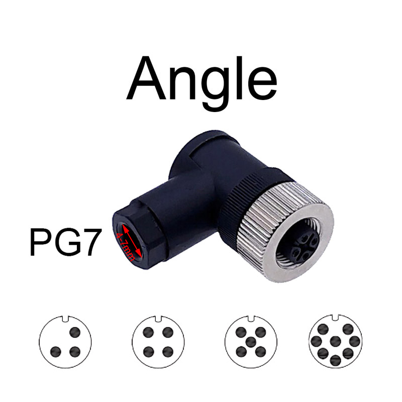 M12-Sensorstecker 4-polig 5-polig M12-8 wasserdichter männlicher und weiblicher Stecker mit Schraubgewinde und Kupplung A-Code-Sensoranschlüsse: green / 3P