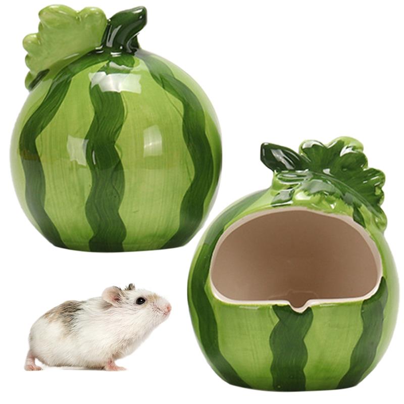 Keramik Hamster Haus Niedlich Obst bilden Kleine Tiere Höhle Kühlung Chinchilla Versteck Igel Nest Eichhörnchen Hamster Zubehör: 2