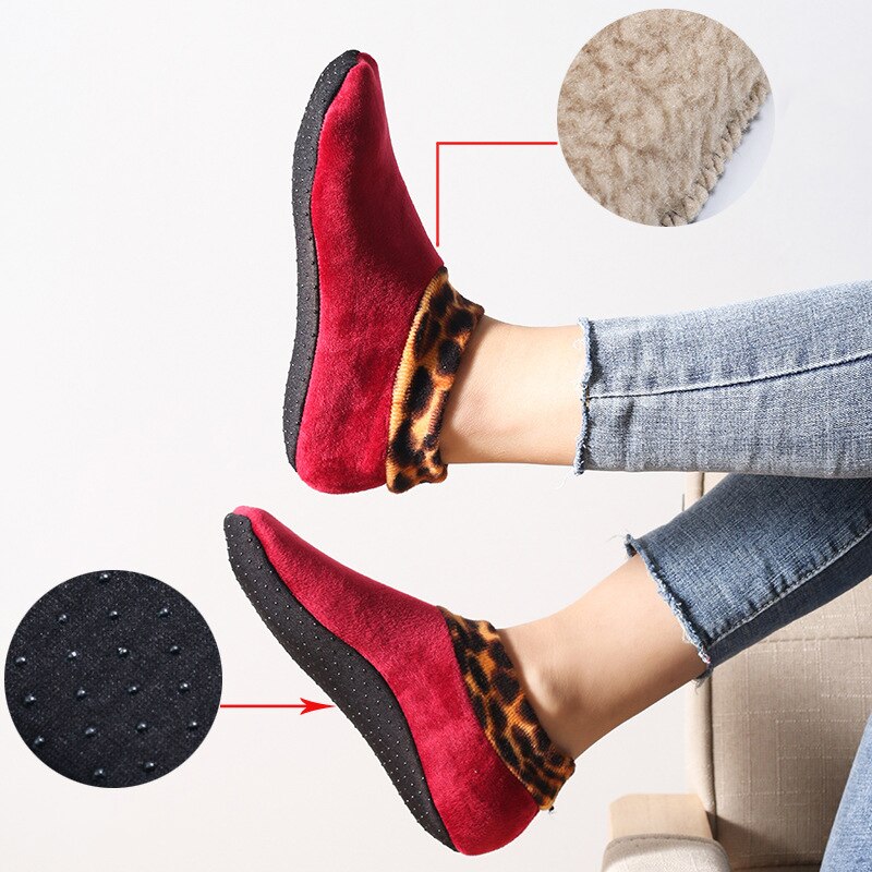 Non Slip Socks Tile Wood Floors Anti-Skid Crew Grip Socks Warmth And Velvet Thickening Autumn And Winter For Adults