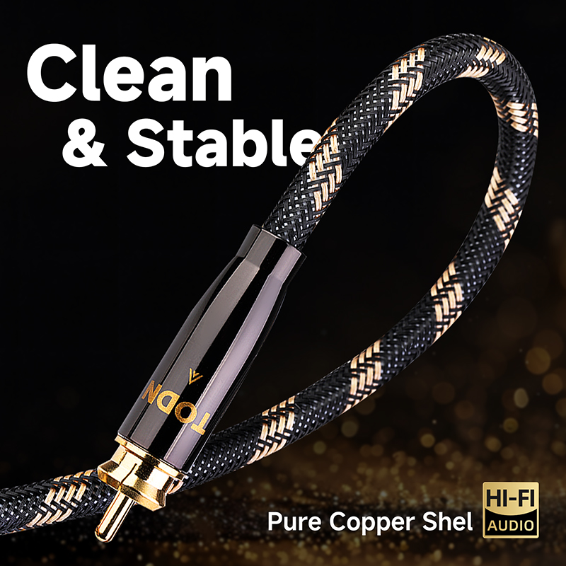 TODN Cyfrowy kabel koncentryczny audio 75Ω 7N OCC wysokiej klasy kabel stereofoniczny Rca robić Rca męnarty głośnik Hifi Subwoofer Kabel AV TV