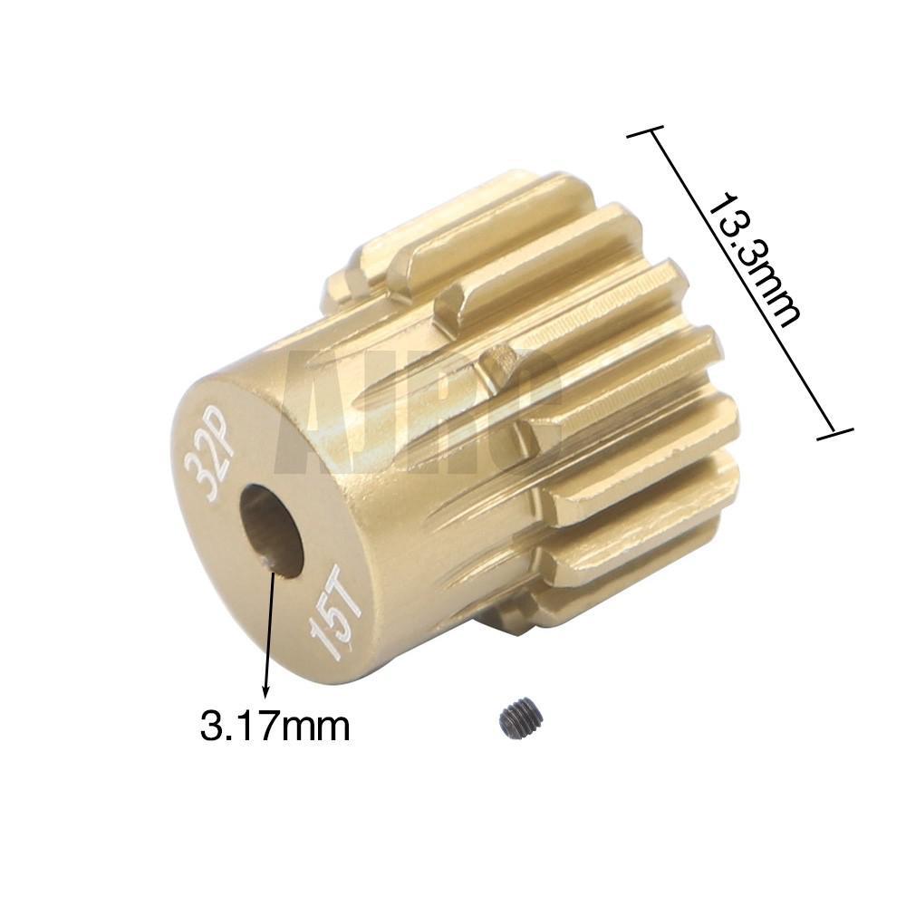 32P M0.8 3.175mm 13T 14T 15T 16T 17T 18T 19T 20T 7075 Aluminum alloy Metal Pinion Motor Gear For 1/10 RC Model Car Motor gear: Light Grey