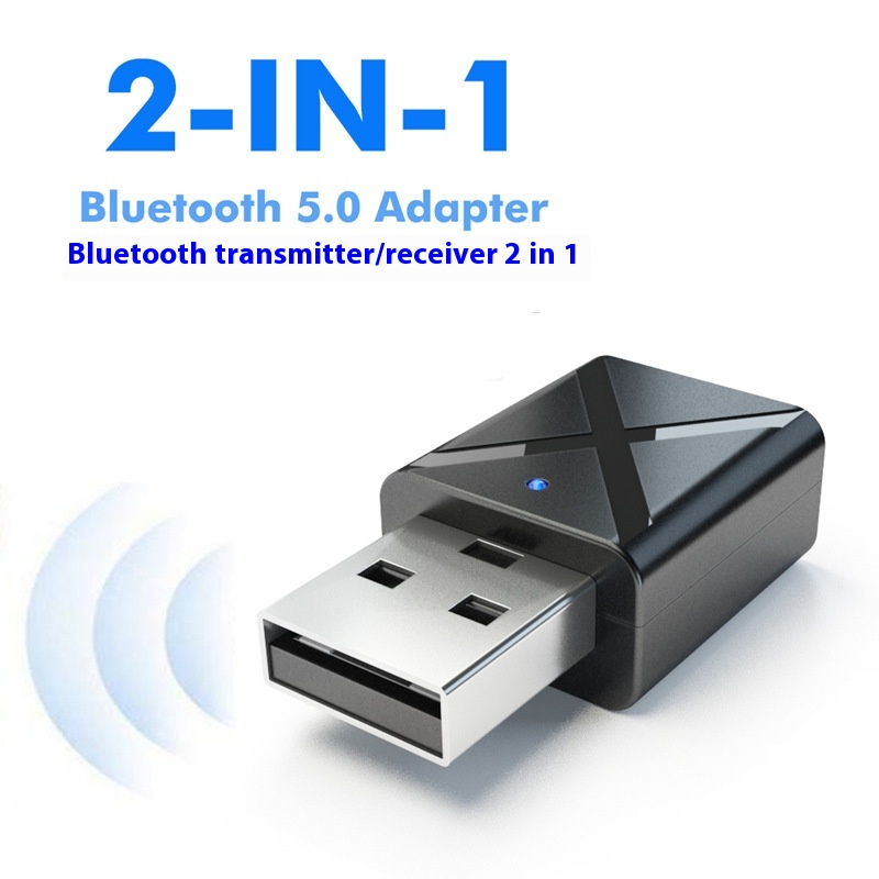 Adattatore Bluetooth 5.0 Ricevitore audio USB Trasmettitore 2 in 1 Altoparlante TV per computer Ricevitore Bluetooth