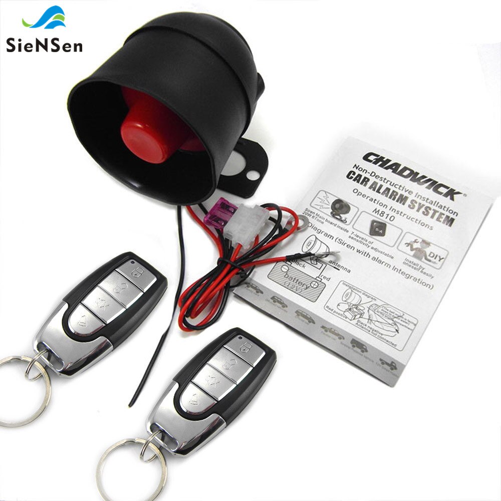Siensen Universele 12V Auto Alarm Systeem Met Acc/Trillingen/Trunk/Deur Trigger Alarm Functies Eenvoudige Installatie m810: M810-8115