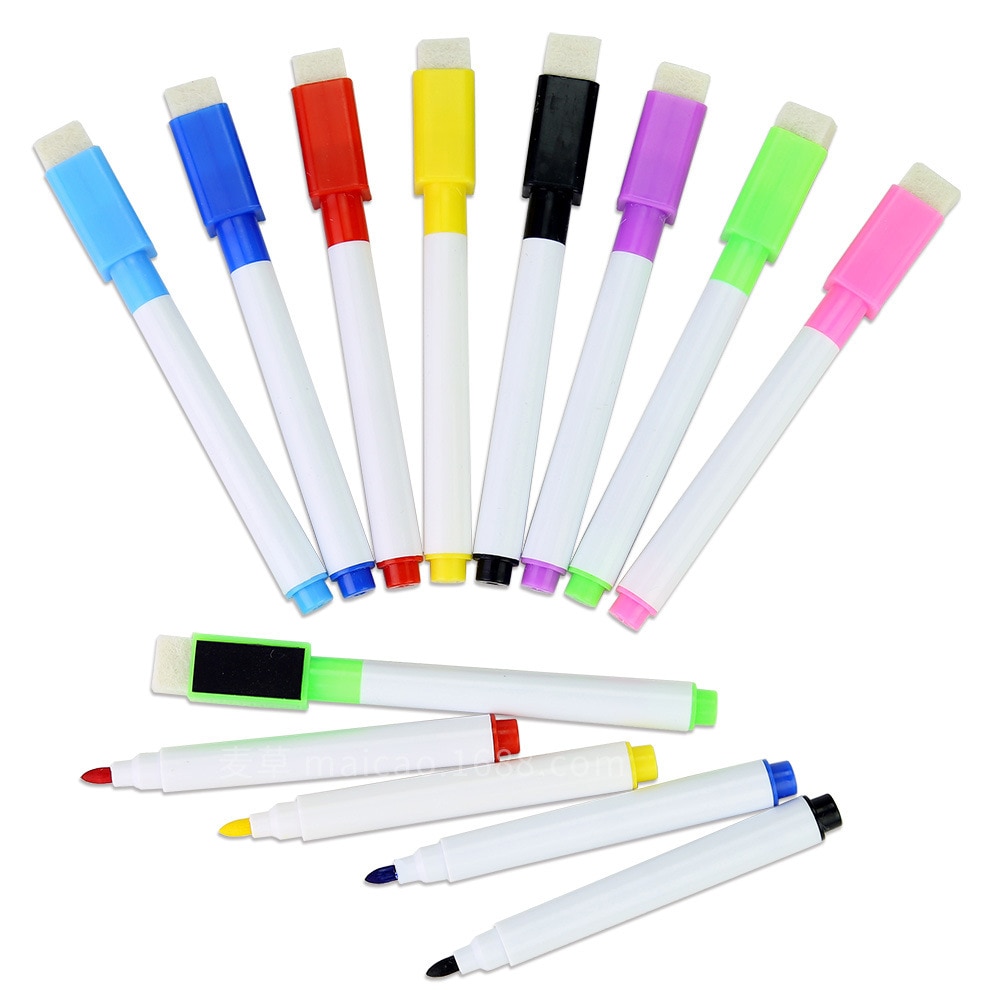 8 Stks/set Uitwisbare Magnetische White Board Maker Pen Whiteboard Marker Vloeibare Krijt Glas Keramiek Office School Supply 8 Kleuren Inkt
