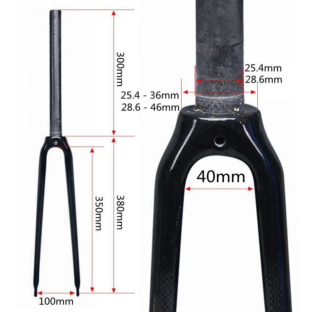 Carbon Fibre Bicycle Road Bike Front Fork Cycling Parts 700C Steerer Tube Diameter 25.4mm 28.6mm