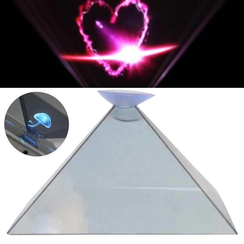 3d hologram pyramid display projektor video stativ universal för smart mobiltelefon