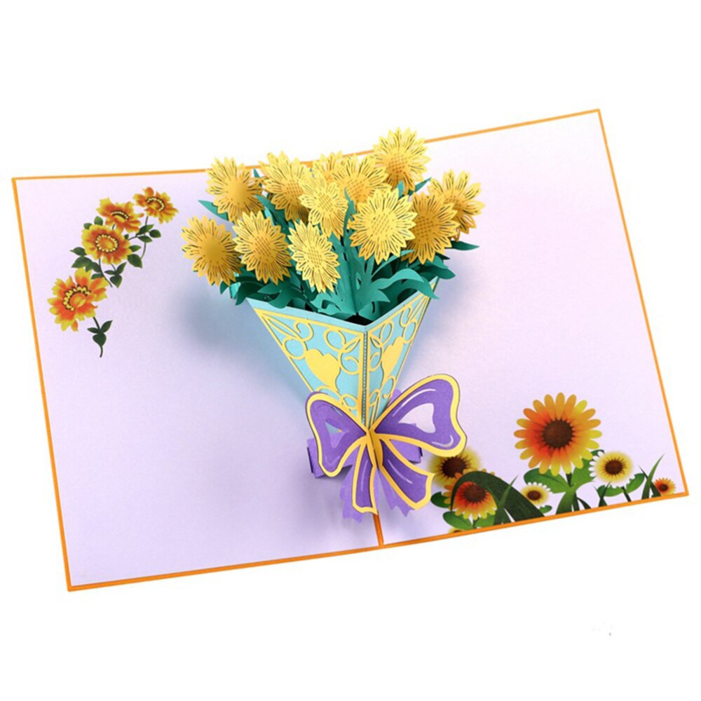 3D Flower Greeting Sunflower Bouquet for Birthday Valentine's Day: Default Title