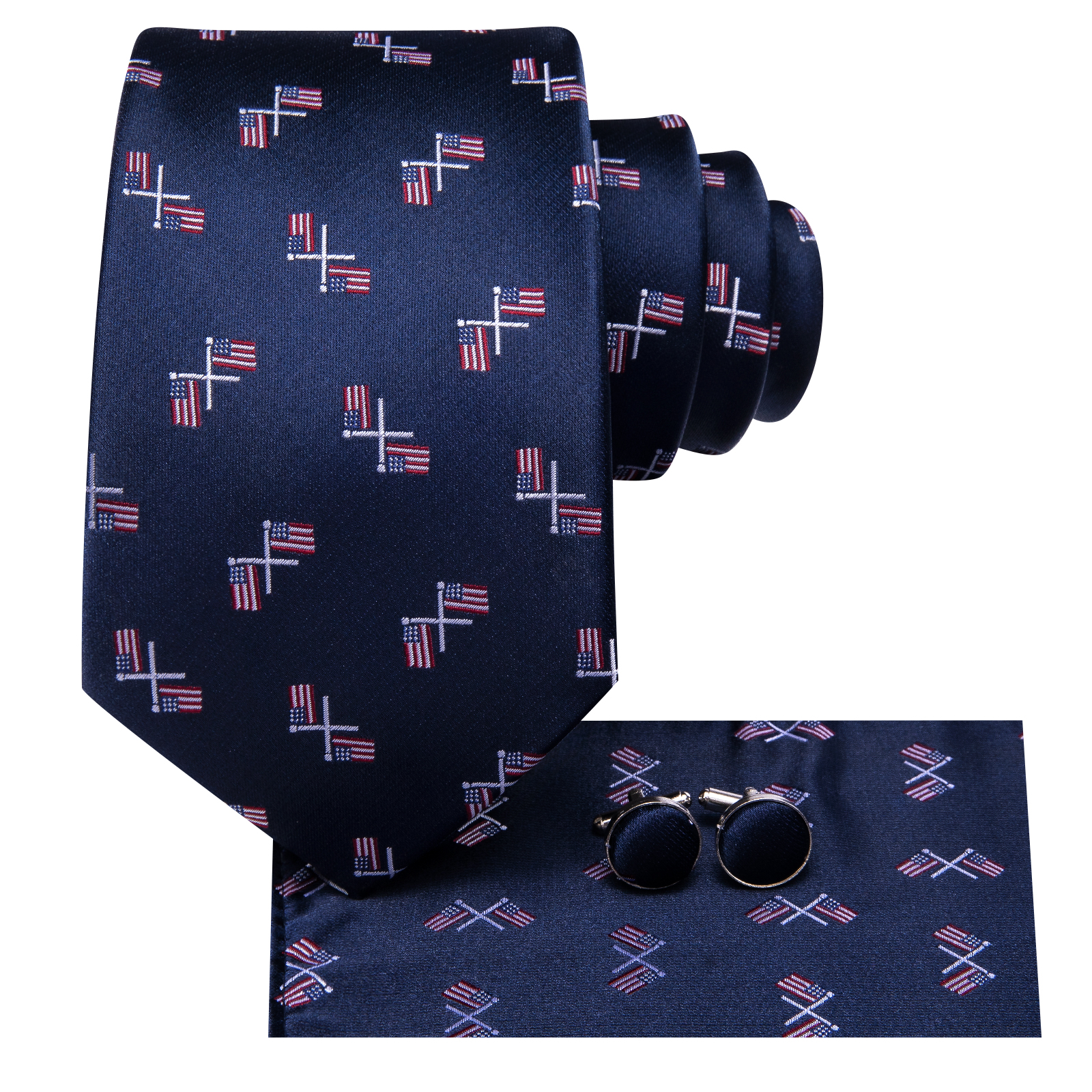 Gravata azul marinho para homens, lenço elegante, abotoaduras, acessórios para festa de casamento, gravatas, designer de novidade, presente