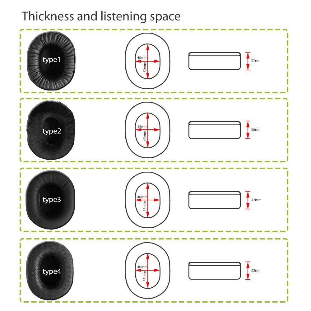 NullMini Replacement Earpads for Turtle Beach EarForce PX22 Headphones Memory Foam Thicken Leather Sleeve Earphone Earmuff