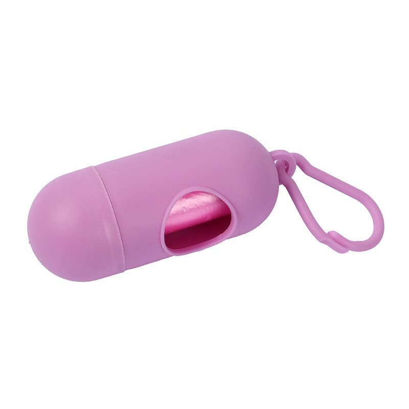Portable Pet Waste Bag Dispenser Pill Shape Bullet-Shaped Garbage Box Cats Dogs Poop Extractive Clean-up Bags Outside Walking