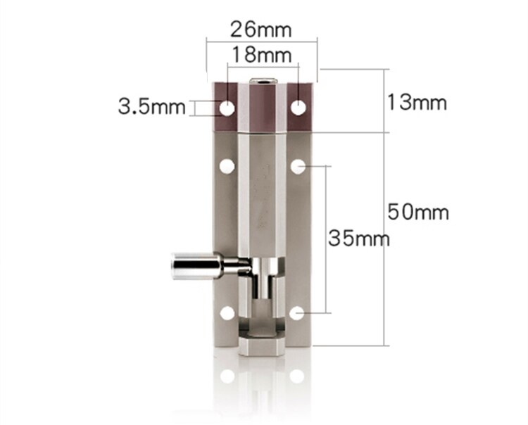 1 Set Aluminum Alloy Door Latch Safety Bolt Lock Thickening Sliding Door and Window Llatch Barrel Bolt Security Bar Hardware