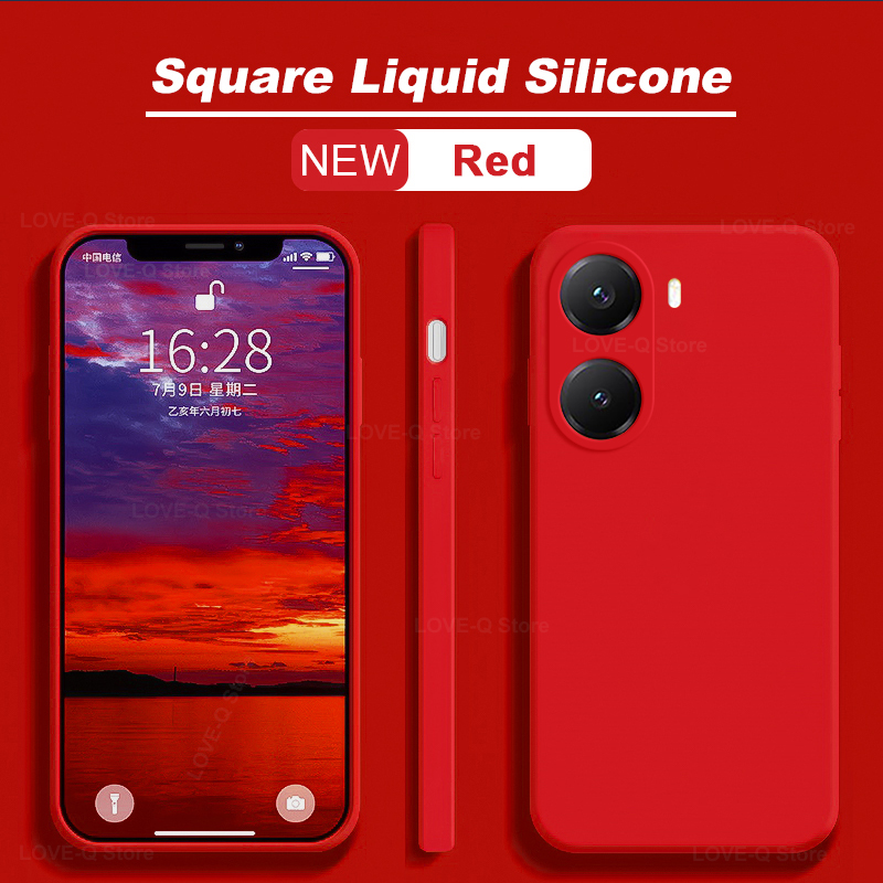Poco X7 X 7 Pro Case Luxury Liquid Silicone Phone Case For Xiaomi Poco X7 X 7 Pro X7Pro Poco X7 Prо Pocox7 Pro 5G Soft TPU Cover: Silicon / Red