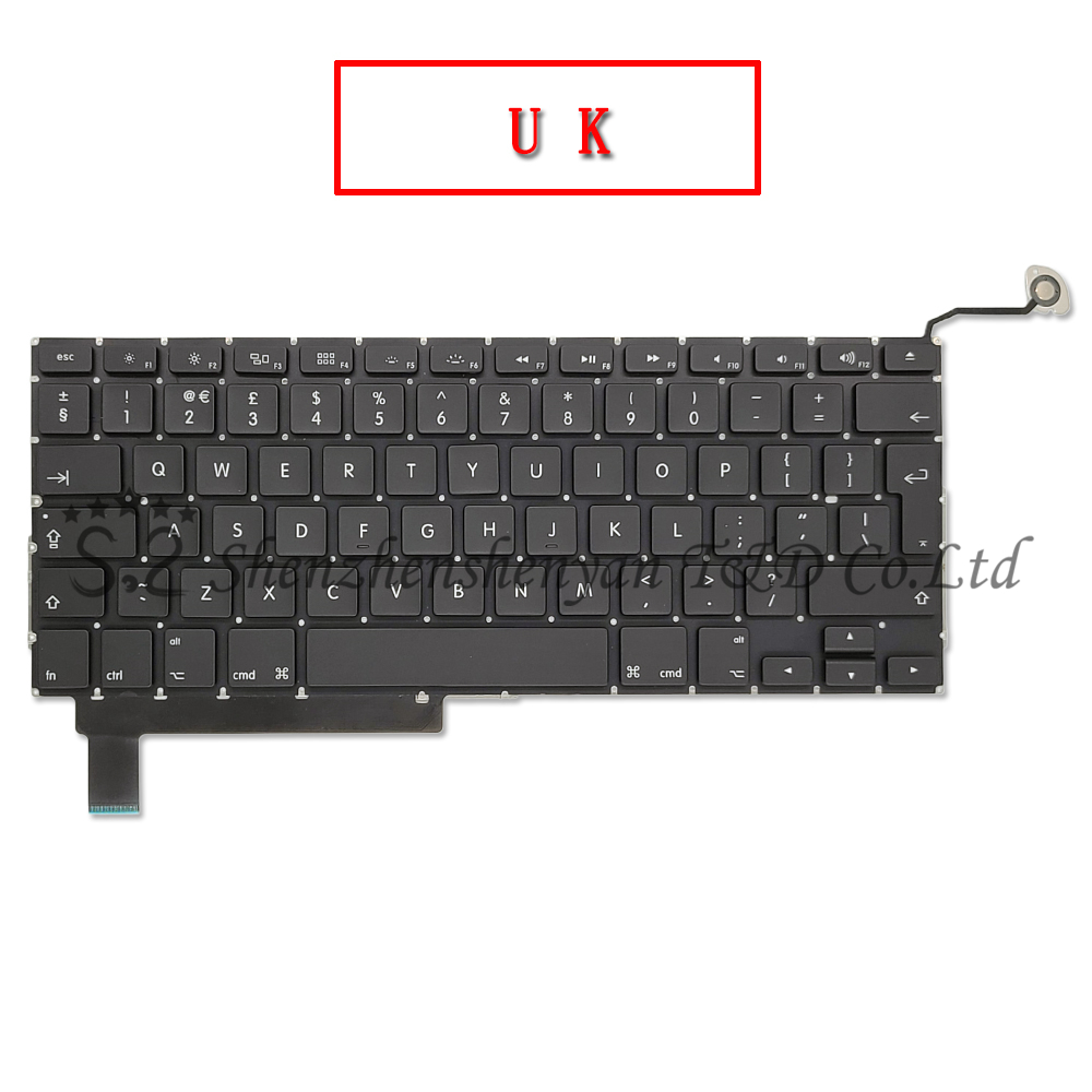 A1286 For Macbook Pro 15" Replacement Keyboard US UK Russian French Spain Japanese Arabic Version Years: UK
