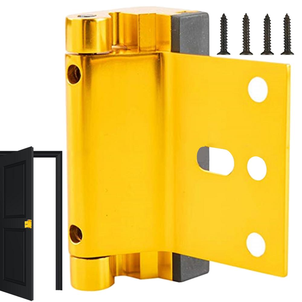 Door Security Latch High Security Door Latch Reinforcement Child Proof Door Lock With 4 Stainless Steel Screws Front Door: Gold