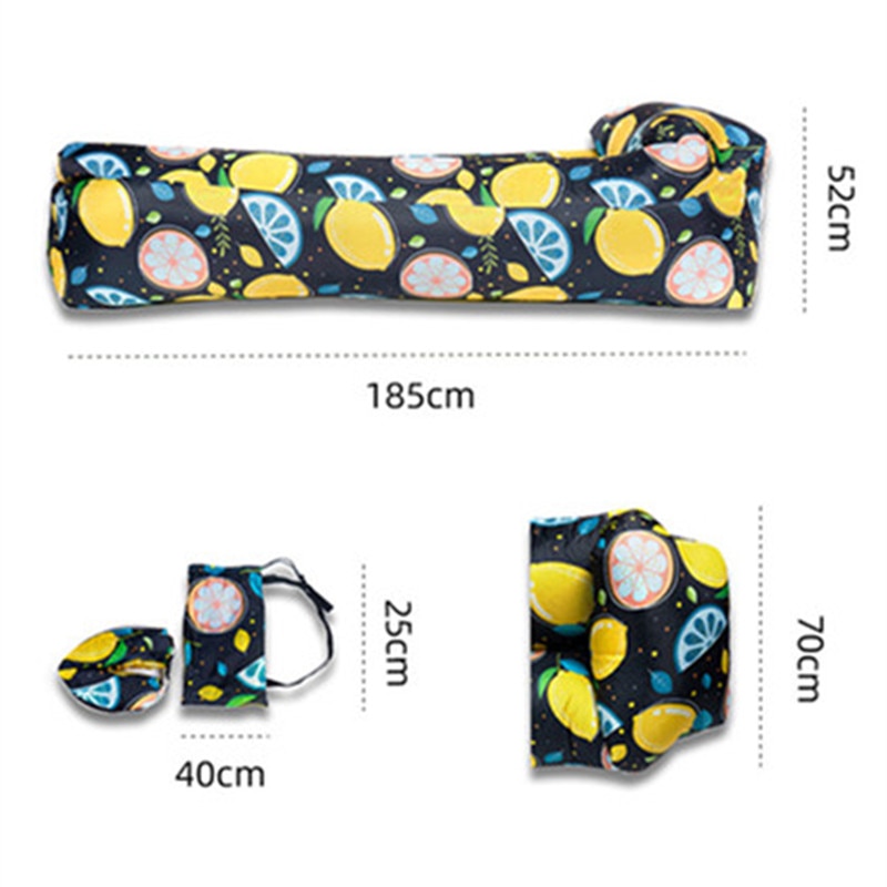 VILEAD-bolsas hinchables estampadas para perezosos, cama sofá para exteriores, cojín plegable, cunas de Camping plegables rápidas, equipo de acampada y playa