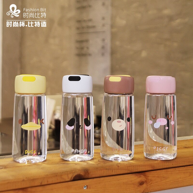 Animal Park Plastic Cup 400 ML Men's and Women's Silicone Cup Water Bottles Glass Bottle Drinkware