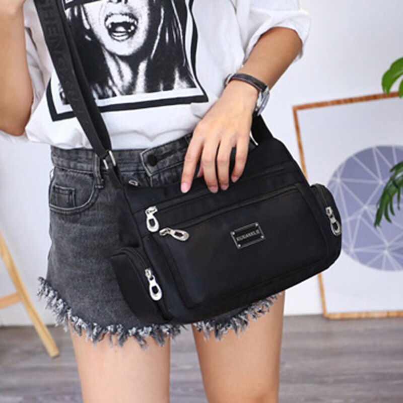 Bolso cruzado impermeable de gran capacidad para mujer, bandolera de hombro de Color sólido, bolso de viaje