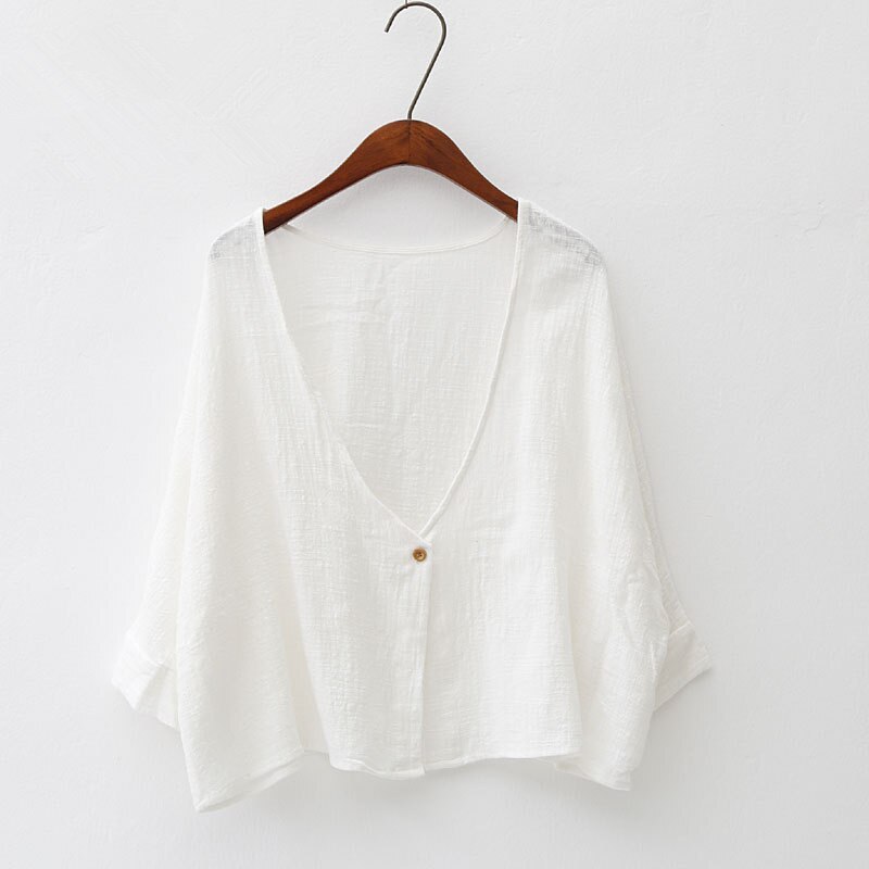 Delle donne Del Manicotto Del Blocco Cardigan Scialle Magliette E Camicette di Estate Della Camicia di Autunno Del Cotone di Lino Sottile Morbido Anti UV Protezione Solare del Bicchierino-manicotto Allentato Mantello Giubbotti cappotto