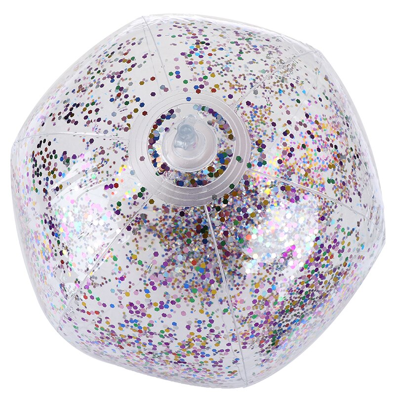 Kinder Bling Transparent Schwimmen Ball Spielzeug Runde Aufblasbare Pailletten Innen PVC Strand Ball Schwimmen Pool Schwimm Spielzeug