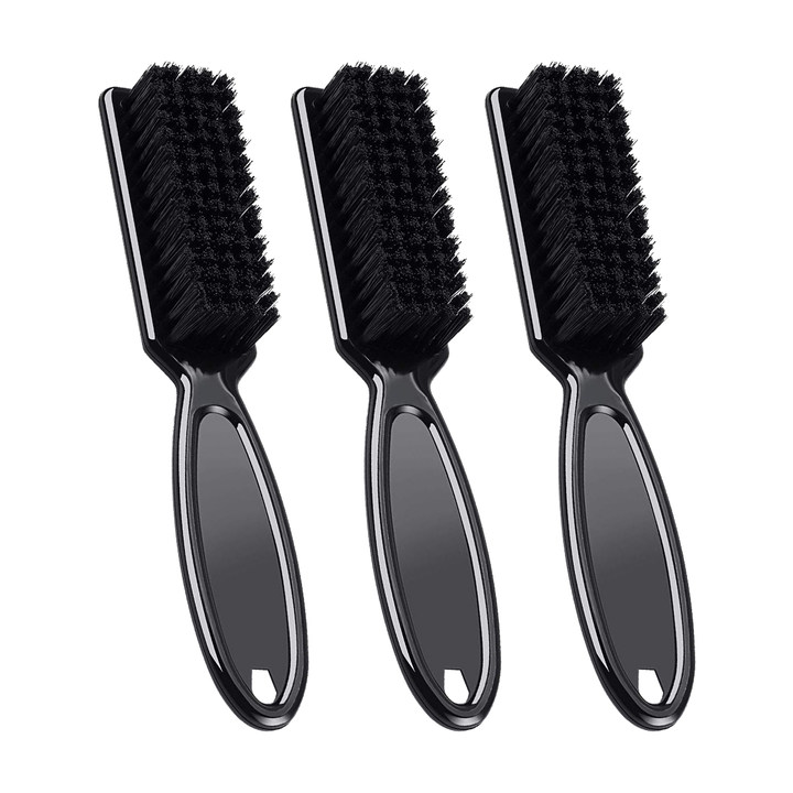 Ensemble de brosses de barbier pour hommes, plumeau pour le visage, ensemble de barbe, brosse à cheveux cassés, brosse ronde de coiffure pour le cou: Rouge