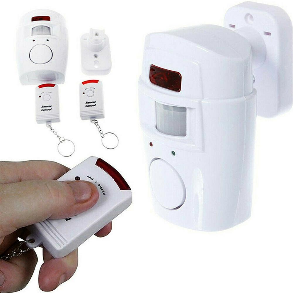 Sikkerhedsalarm i hjemmet infrarød sensor tyverisikring bevægelse alarm alarm kontrol 2 detektor fjernbetjening fjernbetjening system trådløs alarm  h7 c 8