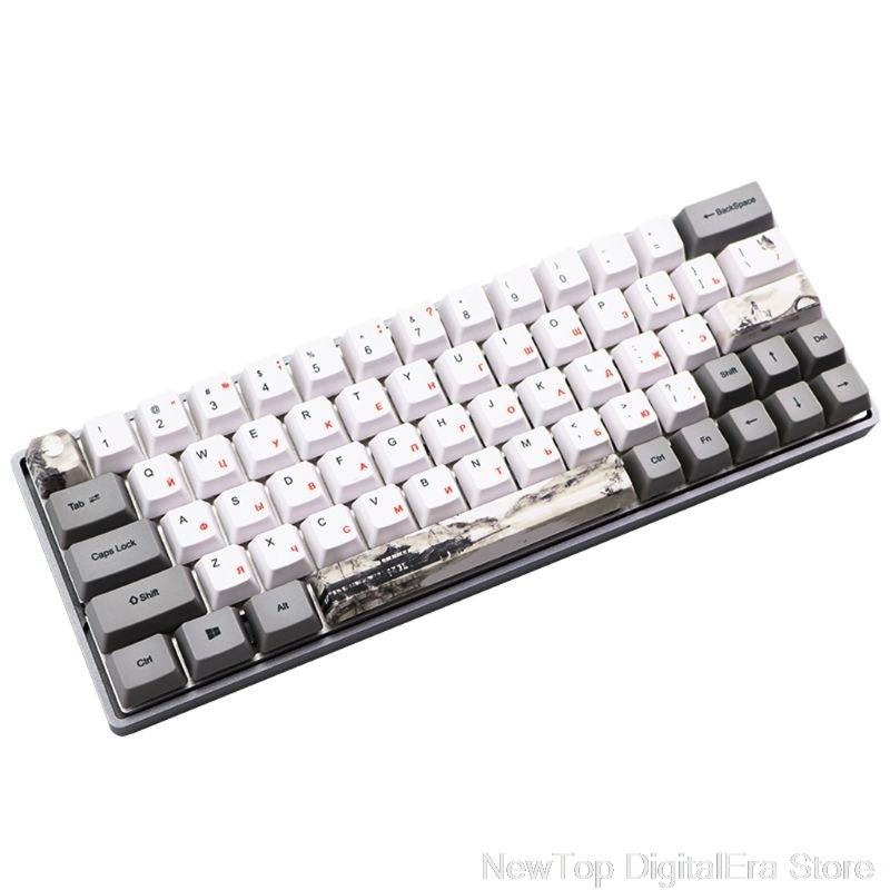 Teclado de sublimación con tinta de 73 teclas, teclas PBT OEM, perfil ruso GH60 Jy17 20,