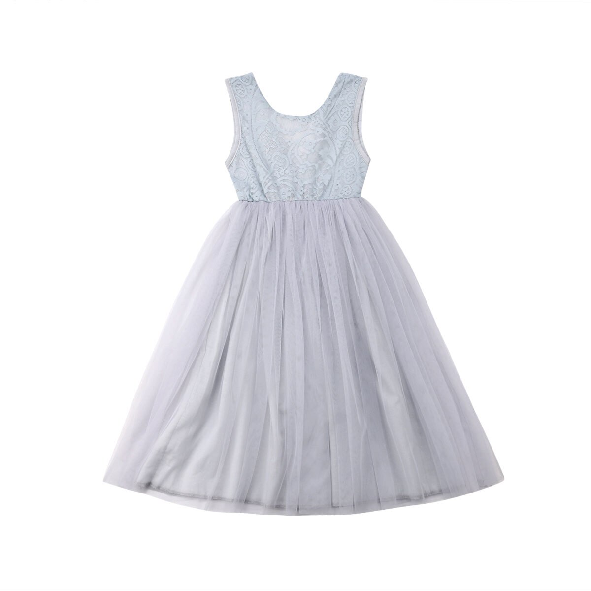 Festa di Nozze Abiti Per Bambini Per Le Ragazze Del Bambino Del Bambino Delle Ragazze di Fiore Del Merletto Chiffon Abito Da Damigella D'onore Della Principessa Del Bambino Vestiti Delle Ragazze: Grigio / 6