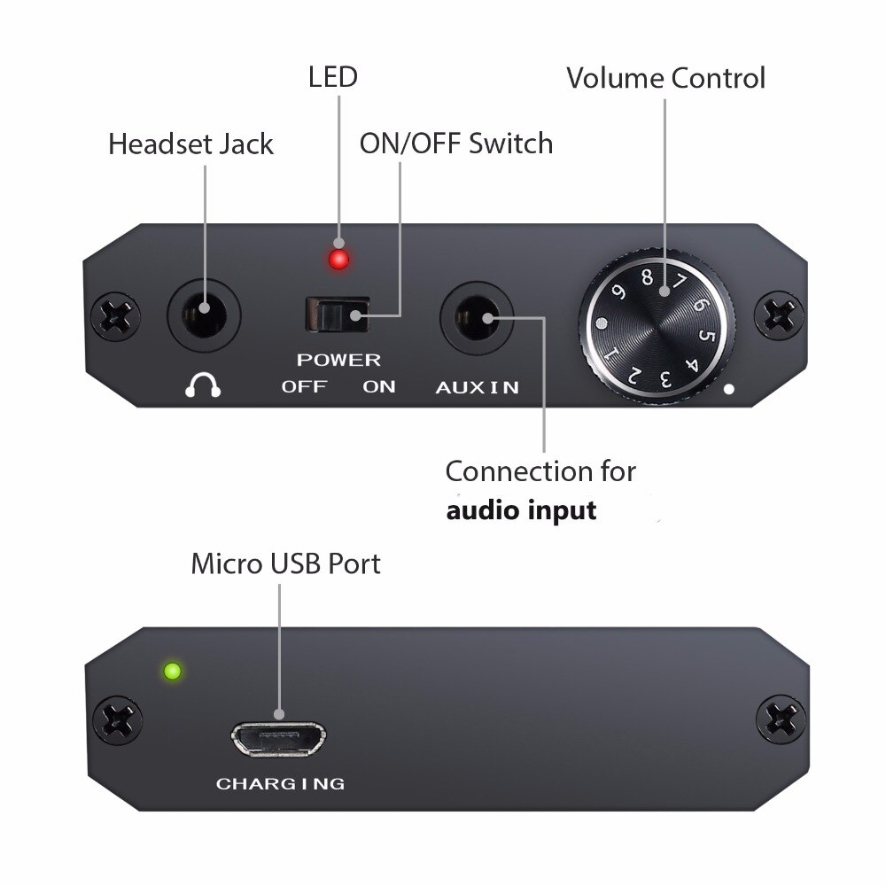 LiNKFOR Tragbare HiFi Kopfhörer Kopfhörer Verstärker 3,5mm AUX eingang Ausgang für i telefon Android handys PC Mit Audio- Kabel