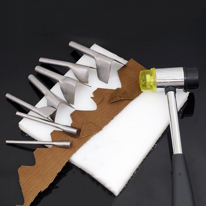 Poinçon de coupe en cuir, bricolage en forme de V, outils d&#39;artisanat en cuir de vache, poinçon pour ceintures, 1 pièce