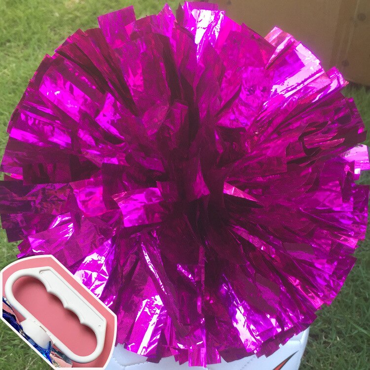 24Cm Cheerleader Pom Poms Sparkly Twee-Vinger Cheerleader Bloem Bal Kinderen Cheer Hand Bloem Cheer Props Sport Bloem bal: rose red