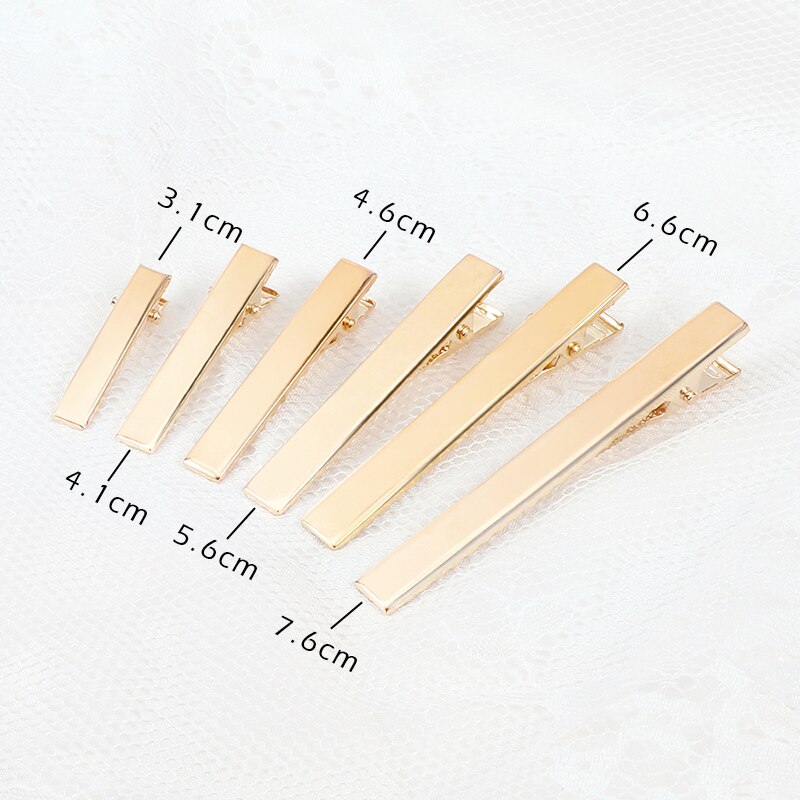 50 unids/lote de pinzas para el cabello de Color dorado y plateado, pasadores metálicos de , horquillas DIY, accesorios para el cabello para mujeres y niñas, herramientas para el cabello