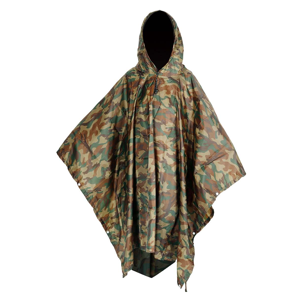 3 in 1 Raincoat Backpack Rain Cover Rain Coat Hood Hiking Cycling Rain Cover Poncho Waterproof Tent Outdoor Camping Tent Mat: Army Green