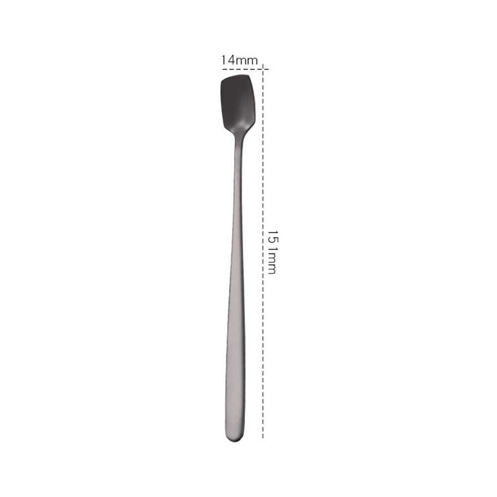 1Pc Rvs Lange Steel Kleurrijke Koffie Thee Lepel Roeren Lepels Vierkante Kop Lepel Bar Keuken Eetkamer Accessoires Tool: 03