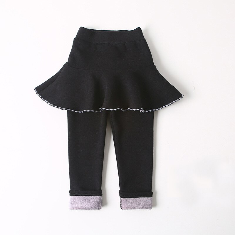 Mädchen Winter Leggings Hosen Kinder Hosen Fleece Legging für Mädchen Dicke Warme Falsche Zwei Stück Culotte Kinder Skirtpants Hosen