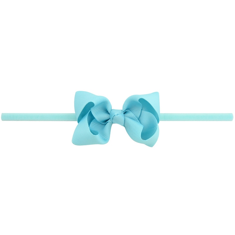 Baby Kids Kleine Leuke Hoofdband DIY boog-knoop Grosgrain Lint Boog Dunne Elastische Tulband Haarbanden Meisjes Hoofdbanden haar Accessoires: 07 Light Blue