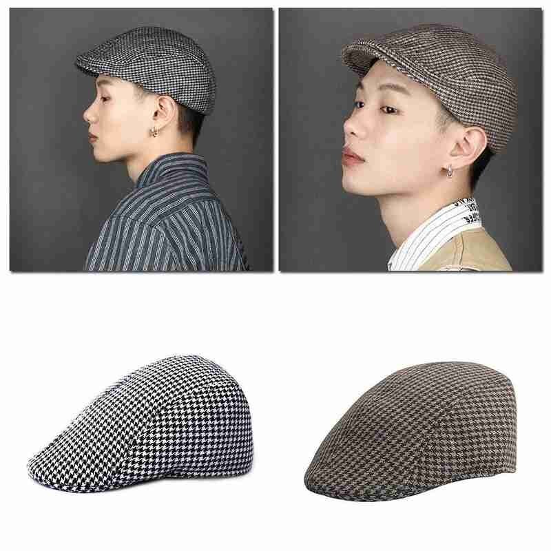 1Pc Peaky Blinders Hoed Katoen Plaid Baret Vintage Tweed Cap Verstelbare Hoed Voor Mannen En Vrouwen Accessoire Lente Peaky blinders Hoed