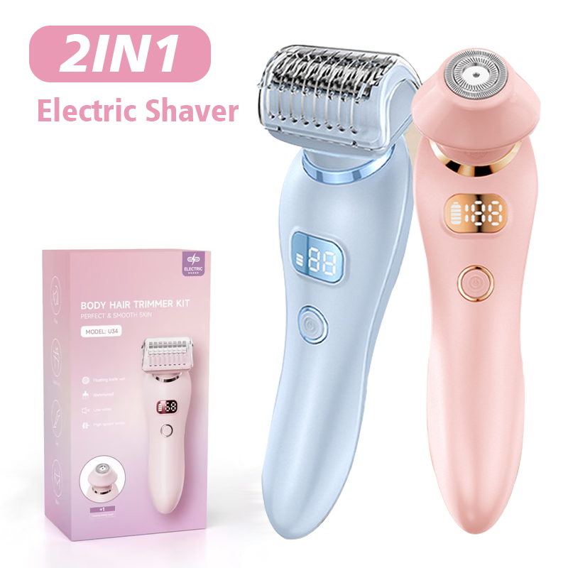 Rasoi elettrici Rasoio da donna, Trimmer bikini 2 in 1 per donna, Trimmer per peli pubici impermeabile IPX7 Donna Uso bagnato e asciutto