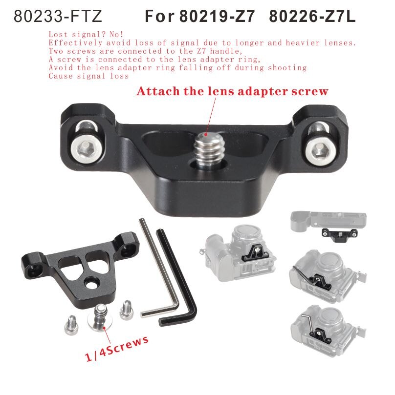Wepoto  z7 grepp kamera snabbkoppling platthandtag kompatibel med nikon  z5 z6 z6ii z7 z7ii: 80233- ftz