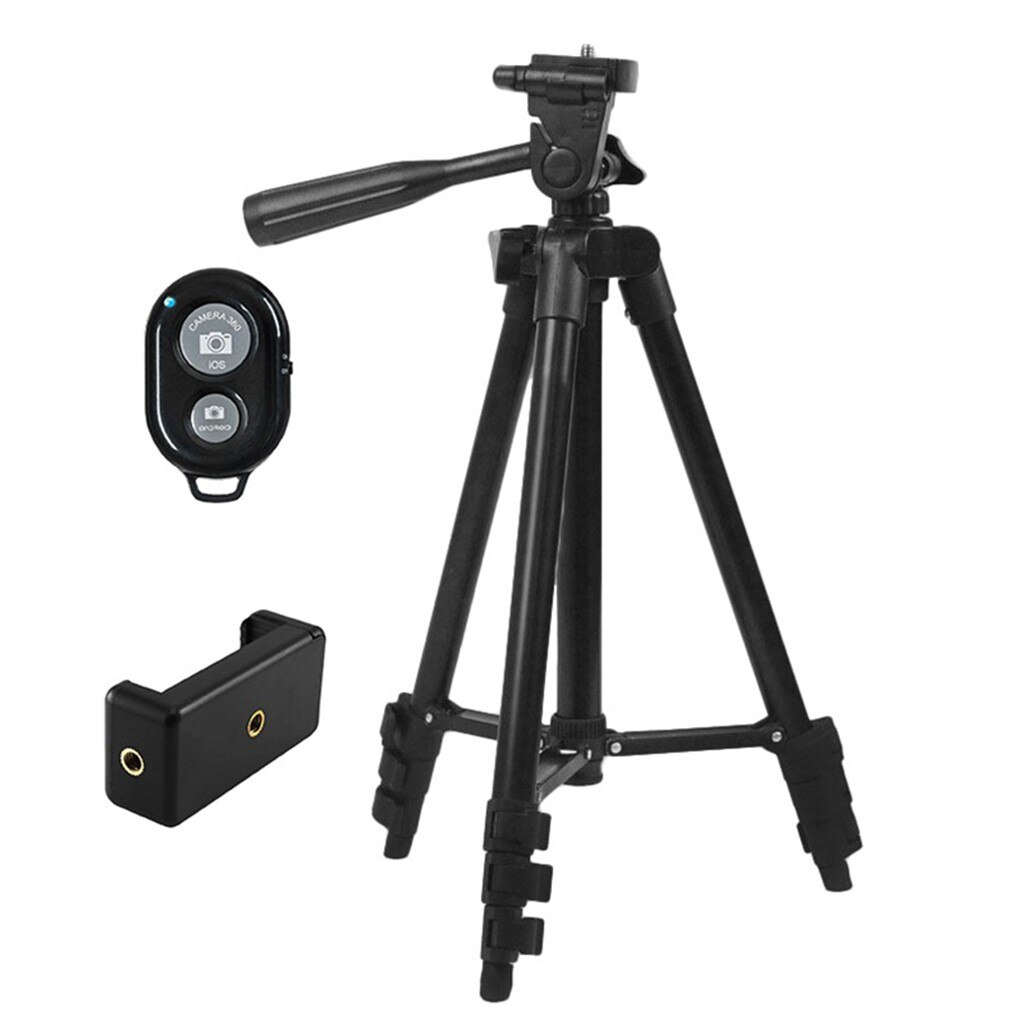 Trépied 4 vitesses télescopique 360 ° Rotable Smartphone DSLR appareil photo trépied en alliage d'aluminium tripode para camara Trepied appareil photo: Default Title