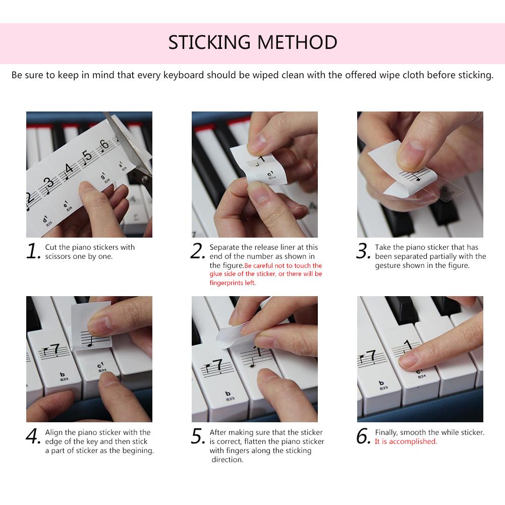 88 Toetsen Muziek Decal Merkt Piano Toetsenbord Stickers Elektronische Piano Spectrum Sticker Symbool Piano Key-Board Accessoires