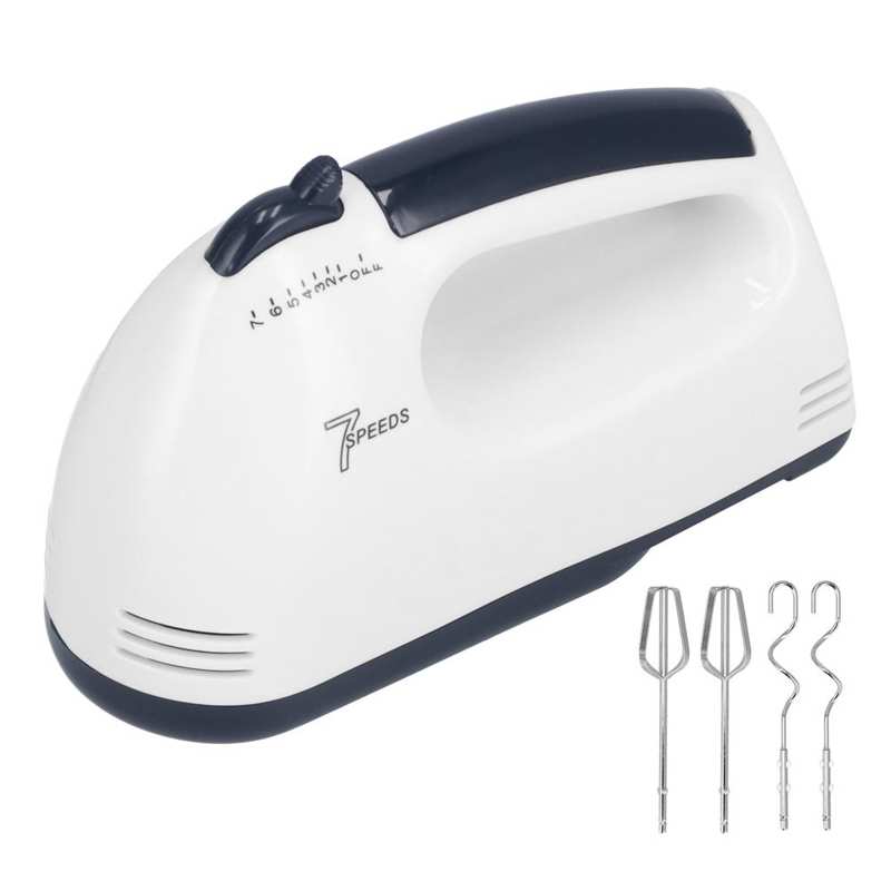 Hand Mixer Portable 7 Gears Lightweight White Stainless Steel Electric Hand Mixer for Kitchen Home