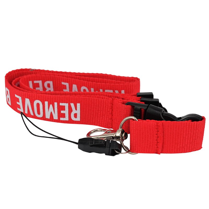 Verwijderen Voordat Vlucht Riem off White/Red Neck Strap Voor Kaart Badge off telefoons Gym Lanyard Geborduurde Sleutelhanger thuis singels