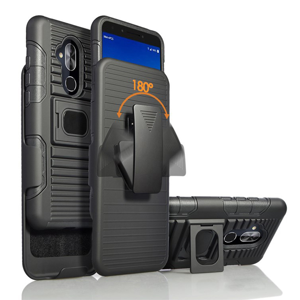 Heavy Duty Magnetic Ring Ständer Rüstung Fall Mit Swivel Gürtel Clip Holster Abdeckung Für Alcatel 7 Folio 6062 watt/ REVVL 2 Plus (T-Mobile)