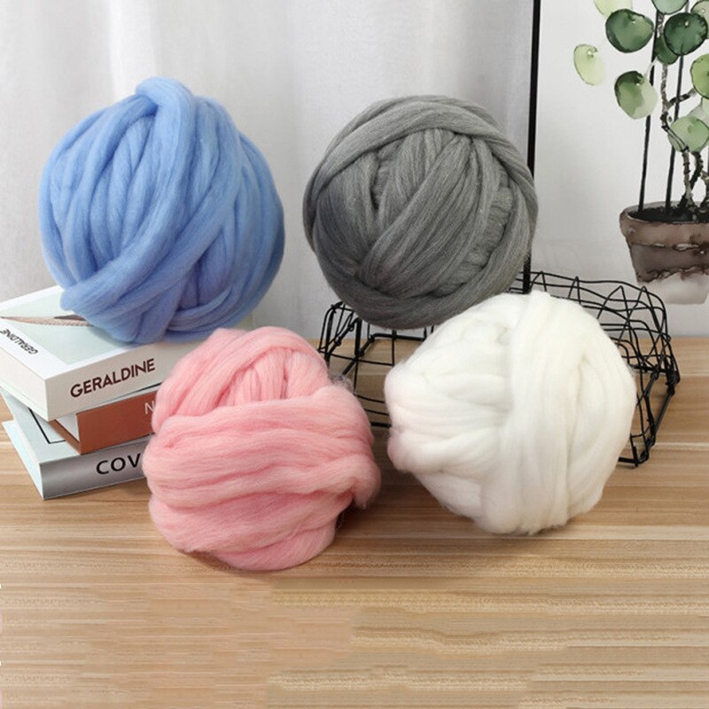 250g super tyk naturlig merinould chunky garn filt uld roving garn til spinding hånd strikning spin garn vinter varmt